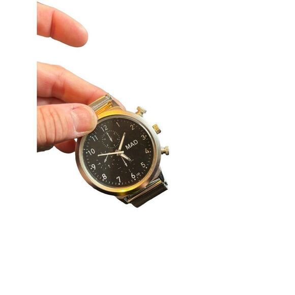 Mad Style Men's Analog Watch - Silver Mesh Band & Black Dial - Picture 9 of 10